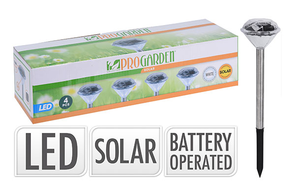 “SET” 4 FAROLES SOLAR PINCHO INOXIDABLE DT4